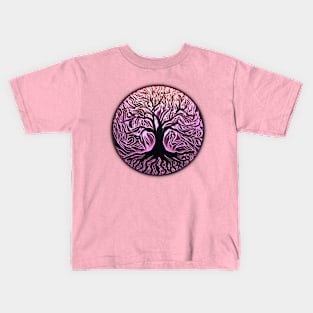 Tree of Life Circle 2 Pink Kids T-Shirt